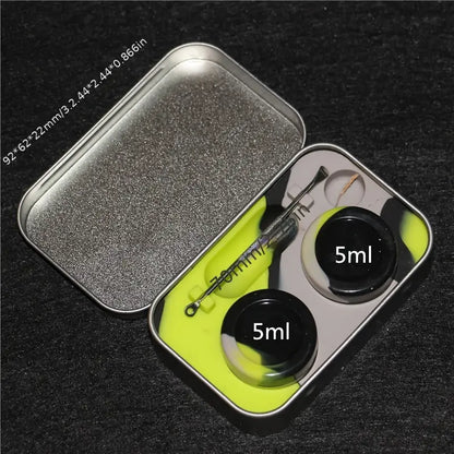 Dabbing Aufbewahrungsbox – Silikonbehälter 5 ml mit Metallcase & Tool